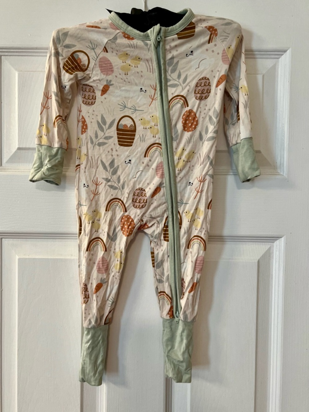 Emerson and Friends Cream & Pastel Easter Bamboo Convertible Romper 3-6 Months
